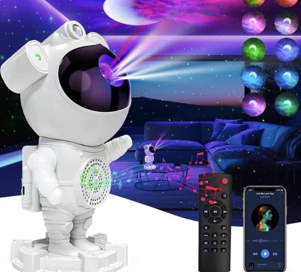 PROYECTOR LED ASTRONAUTA 2 EN 1 PARLANTE BLUETOOTH CON CONTROL