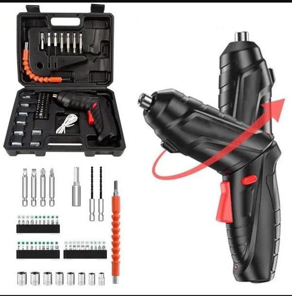 KIT DESTORNILLADOR INALÁMBRICO RECARGABLE DE 47 PIEZAS + ENVÍO GRATIS 🚚